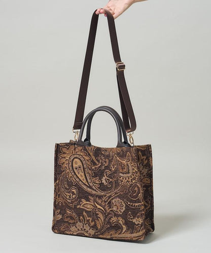 2WAY佩斯利提花托特包