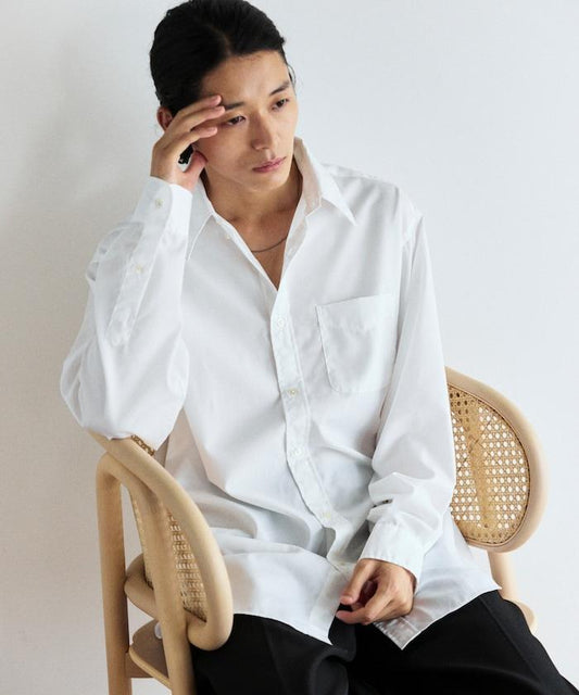 100雙 寬幅面料扣領長袖襯衫