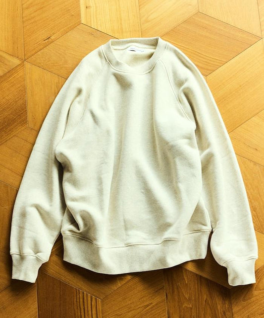 COMFORT HEATHER 復古風格內刷毛插肩圓領衛衣