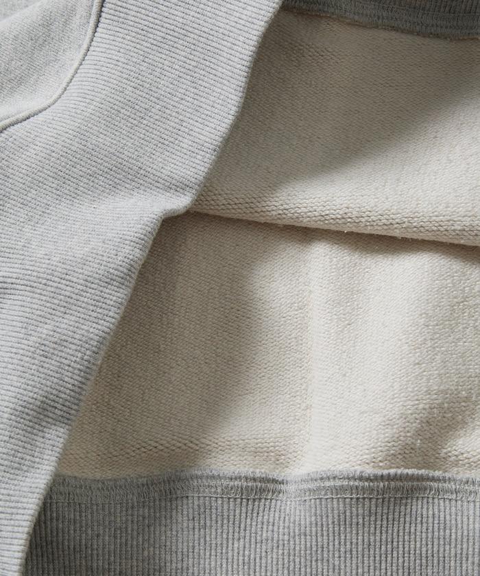 COMFORT HEATHER 復古風格內刷毛插肩圓領衛衣