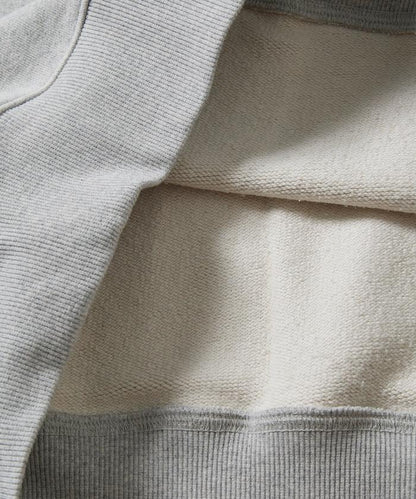 COMFORT HEATHER 復古風格內刷毛插肩圓領衛衣