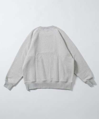 COMFORT HEATHER 復古風格內刷毛插肩圓領衛衣