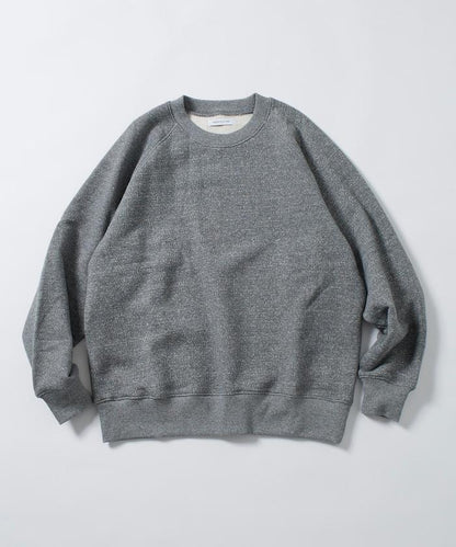 COMFORT HEATHER 復古風格內刷毛插肩圓領衛衣