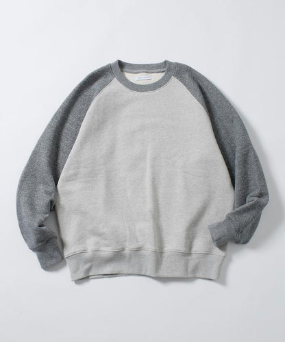 COMFORT HEATHER 復古風格內刷毛插肩圓領衛衣