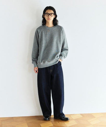 COMFORT HEATHER 復古風格內刷毛插肩圓領衛衣