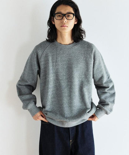 COMFORT HEATHER 復古風格內刷毛插肩圓領衛衣