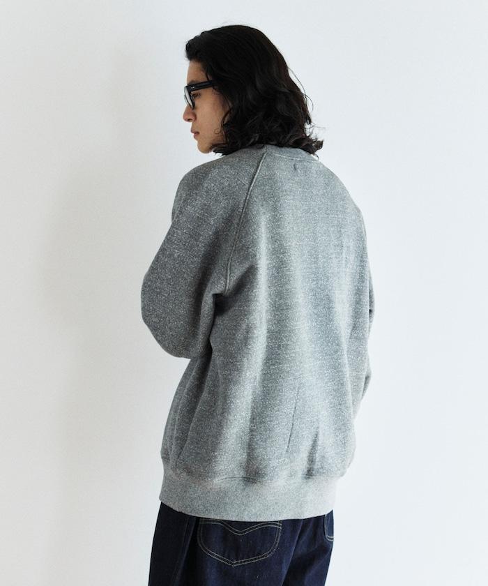 COMFORT HEATHER 復古風格內刷毛插肩圓領衛衣