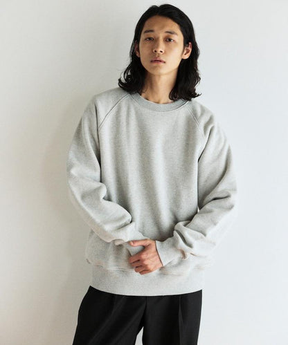 COMFORT HEATHER 復古風格內刷毛插肩圓領衛衣