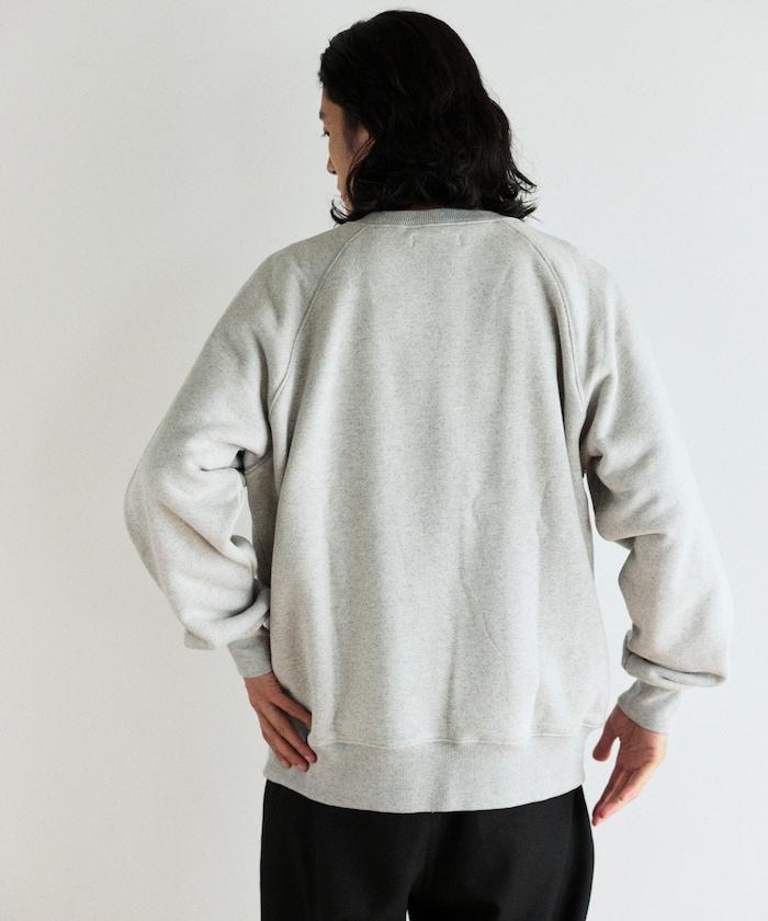 COMFORT HEATHER 復古風格內刷毛插肩圓領衛衣