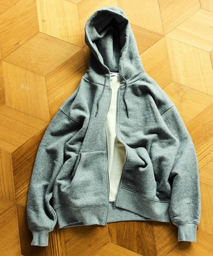 COMFORT HEATHER 復古風格 內刷毛 拉鍊連帽衛衣