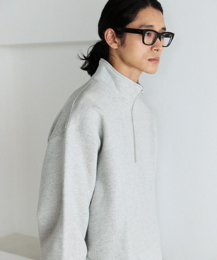 COMFORT HEATHER 復古風格加絨半拉鍊衛衣