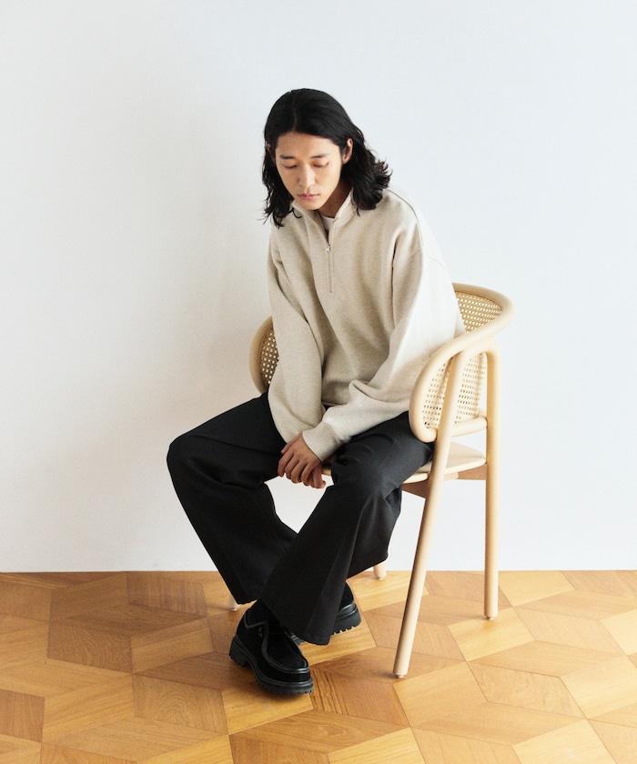 COMFORT HEATHER 復古風格加絨半拉鍊衛衣