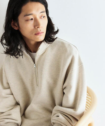 COMFORT HEATHER 復古風格加絨半拉鍊衛衣