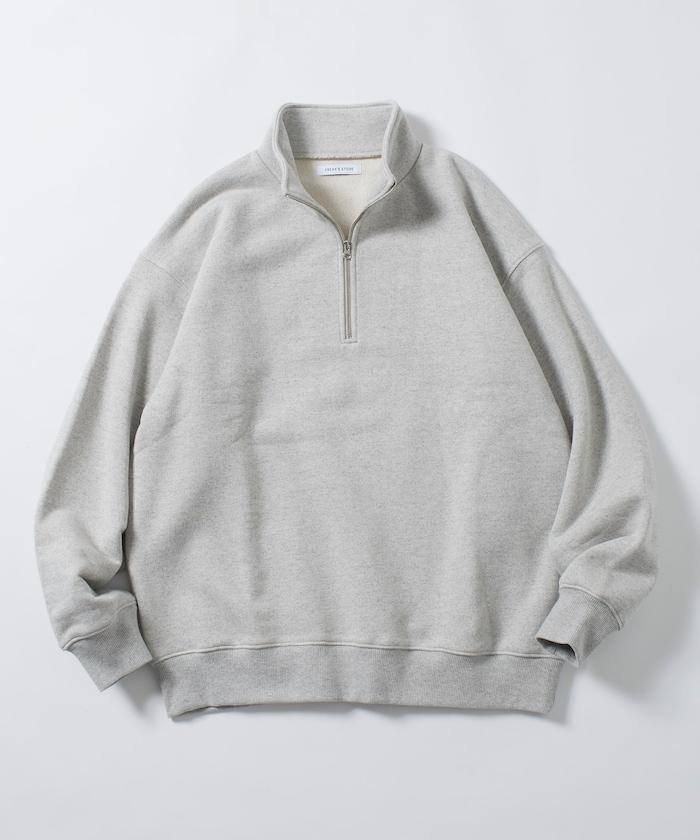 COMFORT HEATHER 復古風格加絨半拉鍊衛衣