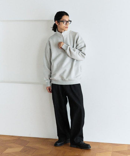 COMFORT HEATHER 復古風格加絨半拉鍊衛衣