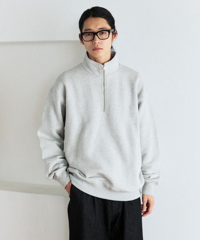 COMFORT HEATHER 復古風格加絨半拉鍊衛衣