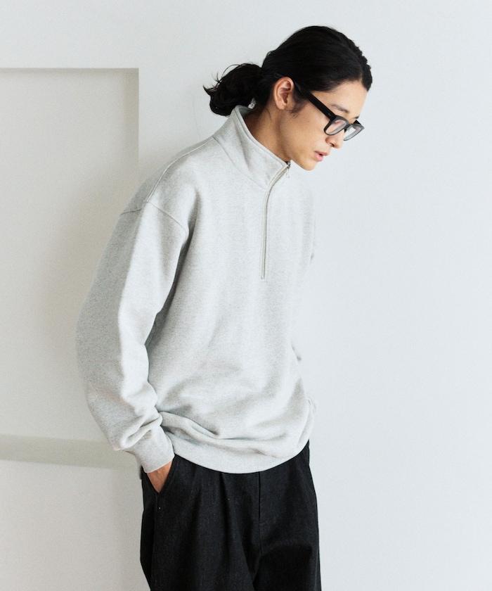 COMFORT HEATHER 復古風格加絨半拉鍊衛衣