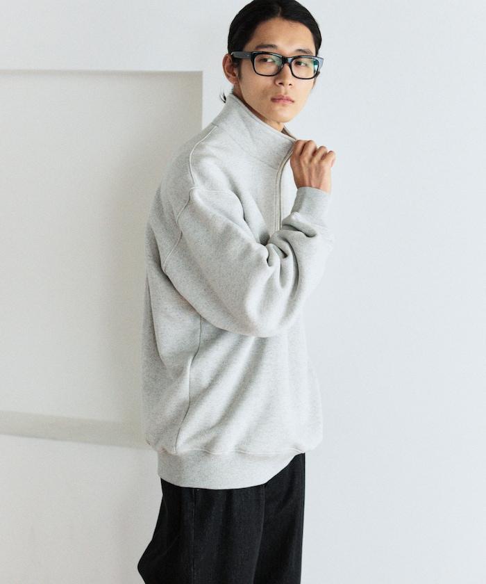 COMFORT HEATHER 復古風格加絨半拉鍊衛衣