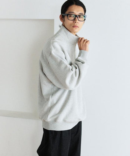 COMFORT HEATHER 復古風格加絨半拉鍊衛衣