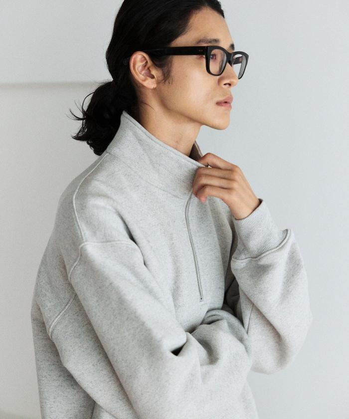 COMFORT HEATHER 復古風格加絨半拉鍊衛衣