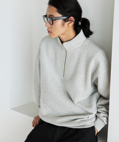 COMFORT HEATHER 復古風格加絨半拉鍊衛衣