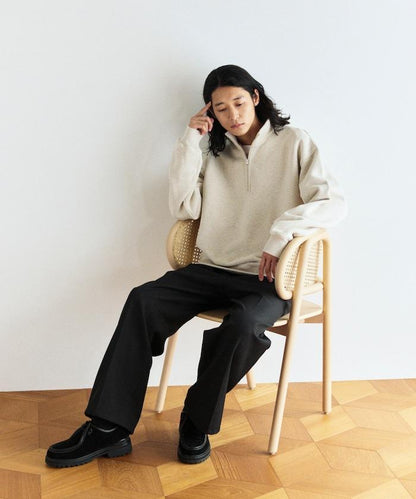 COMFORT HEATHER 復古風格加絨半拉鍊衛衣