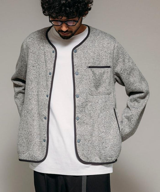 寬鬆版型針織抓絨開衫