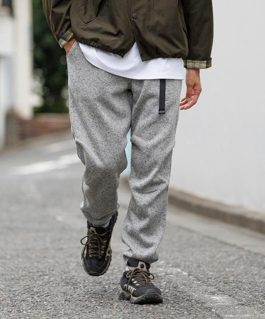 寬鬆版型針織抓絨休閒束腳褲