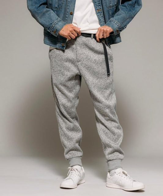 修身針織抓絨束腳褲