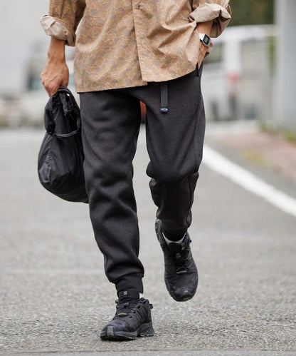 修身針織抓絨束腳褲