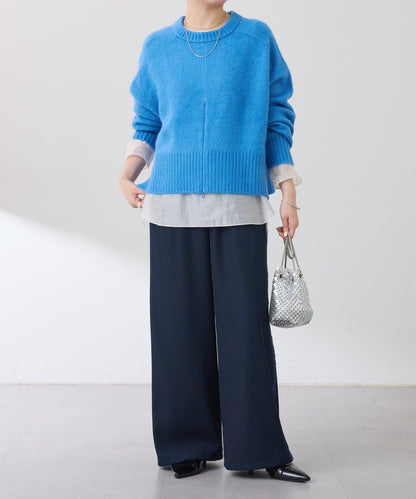 【美腿效果◎】側邊天鵝絨抽繩收口褲