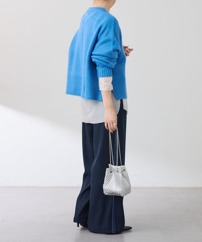 【美腿效果◎】側邊天鵝絨抽繩收口褲