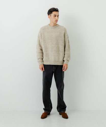 「聯名」crepuscule×URBAN RESEARCH 多色條紋混合圓領針織衫