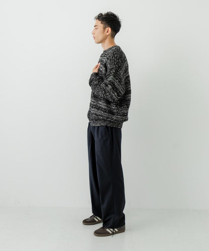 「聯名」crepuscule×URBAN RESEARCH 多色條紋混合圓領針織衫