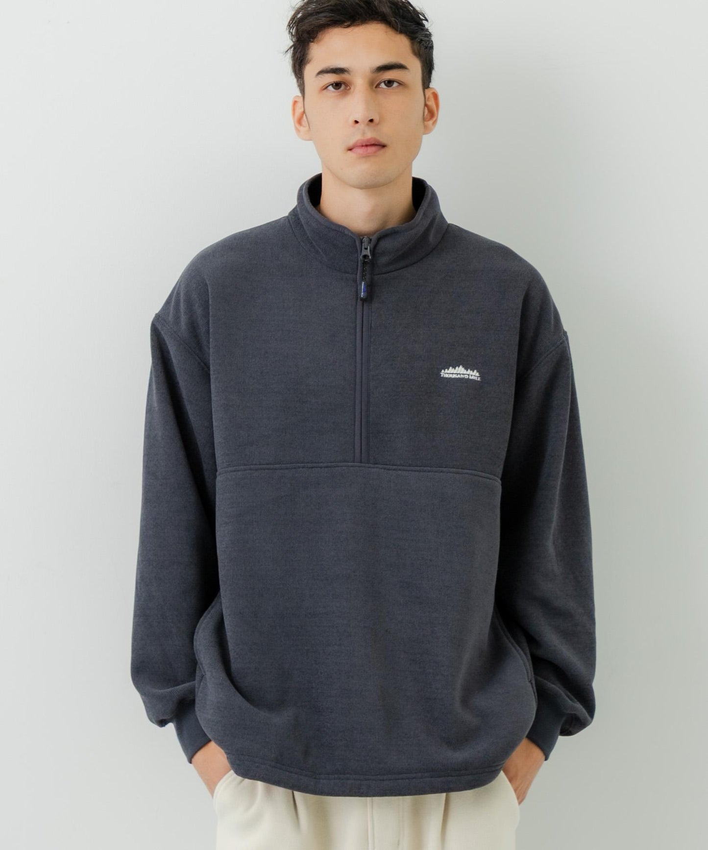 THOUSAND MILE×URBAN RESEARCH 針織抓絨半拉鍊套頭衫