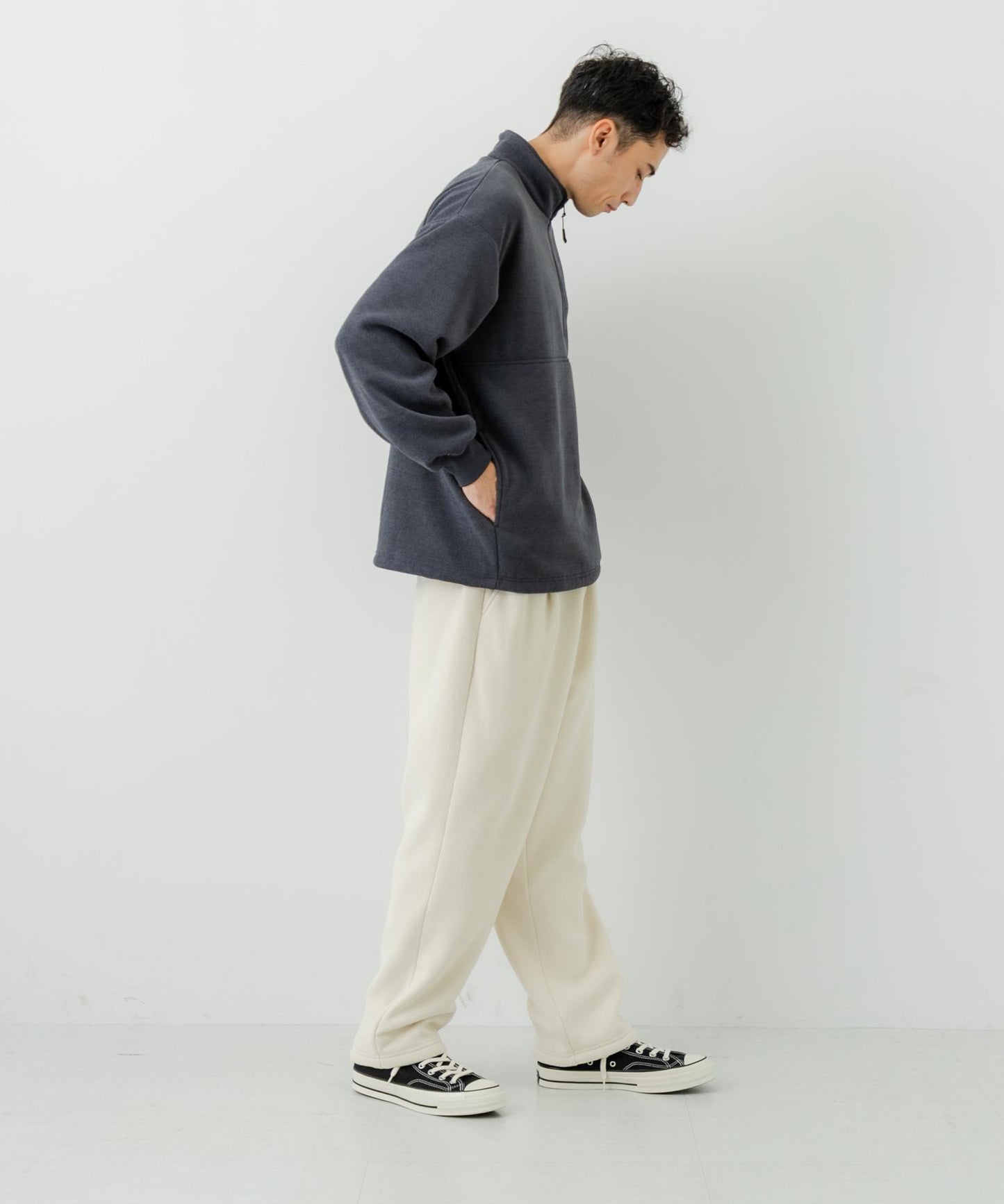 THOUSAND MILE×URBAN RESEARCH 針織抓絨半拉鍊套頭衫