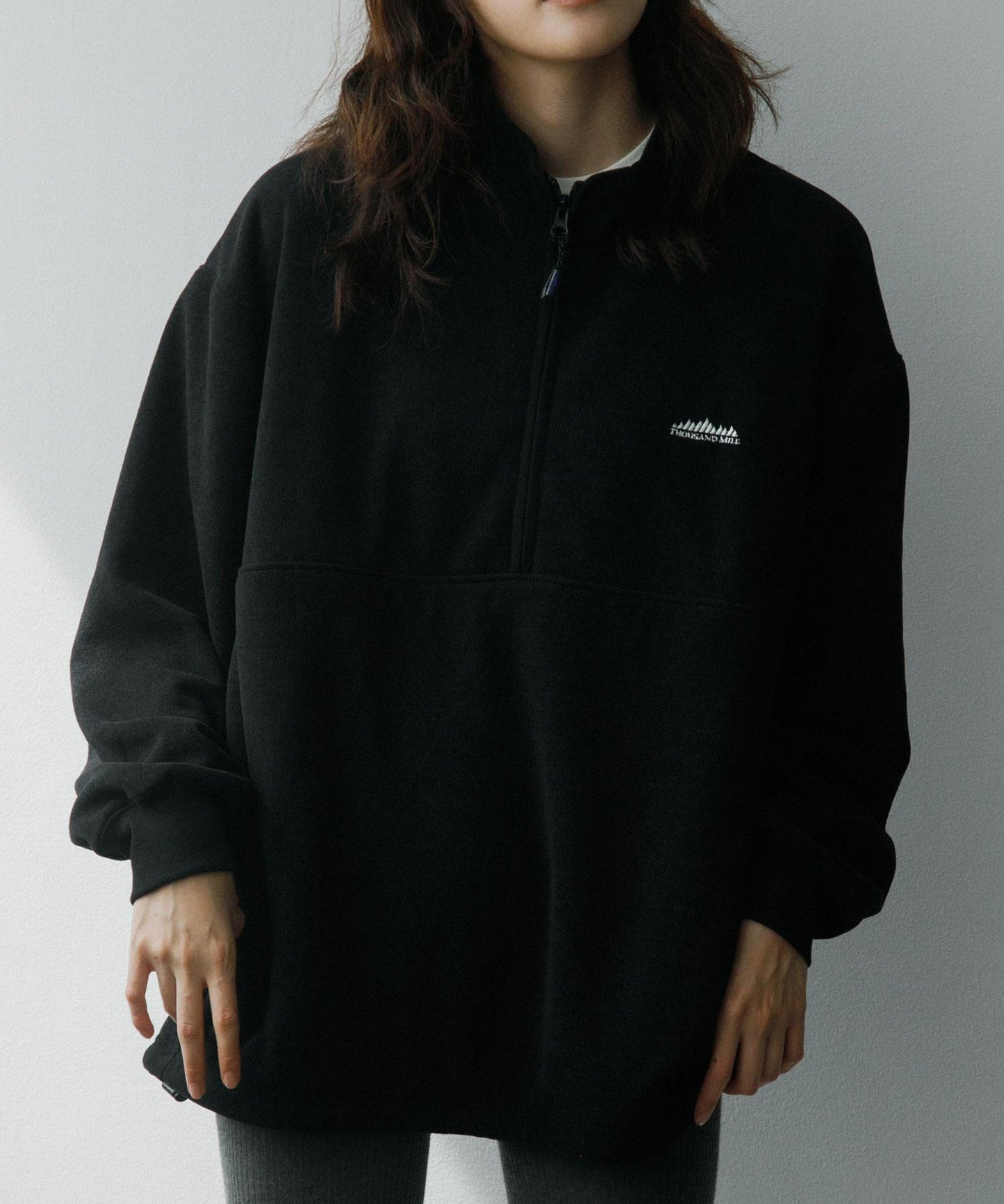 THOUSAND MILE×URBAN RESEARCH 針織抓絨半拉鍊套頭衫