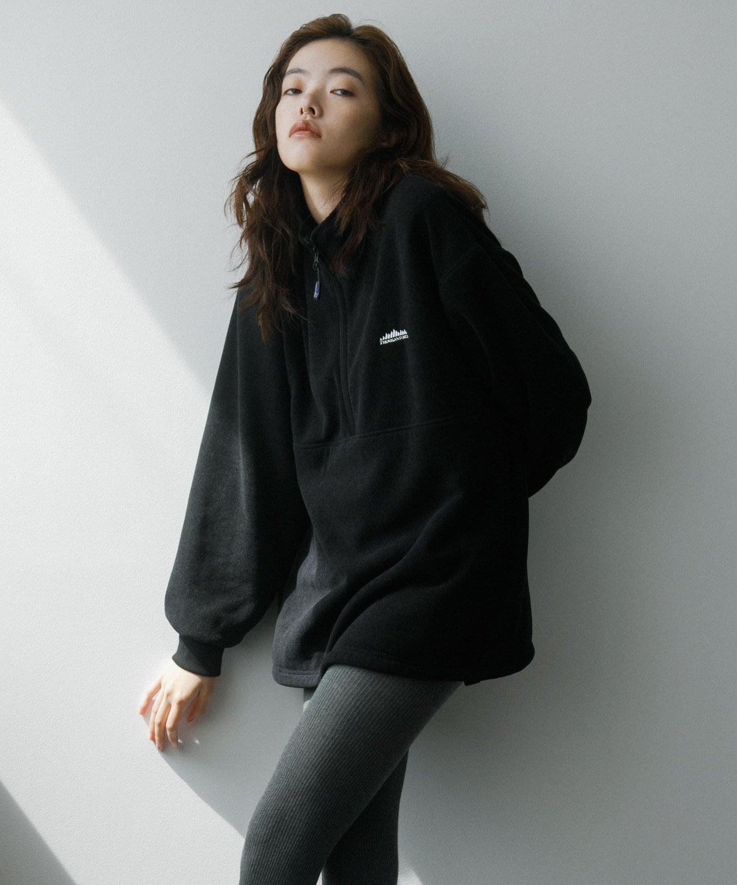 THOUSAND MILE×URBAN RESEARCH 針織抓絨半拉鍊套頭衫
