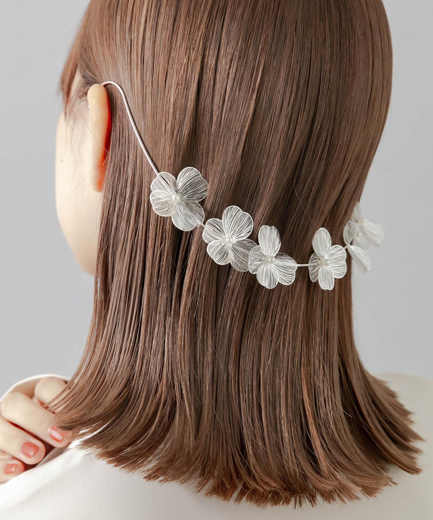 金屬花朵後扣發箍