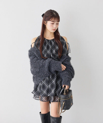 【套裝優惠商品】露肩褶皺長款上衣