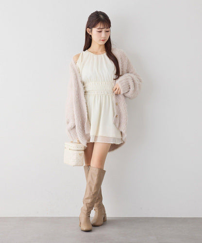 【套裝優惠商品】露肩褶皺長款上衣