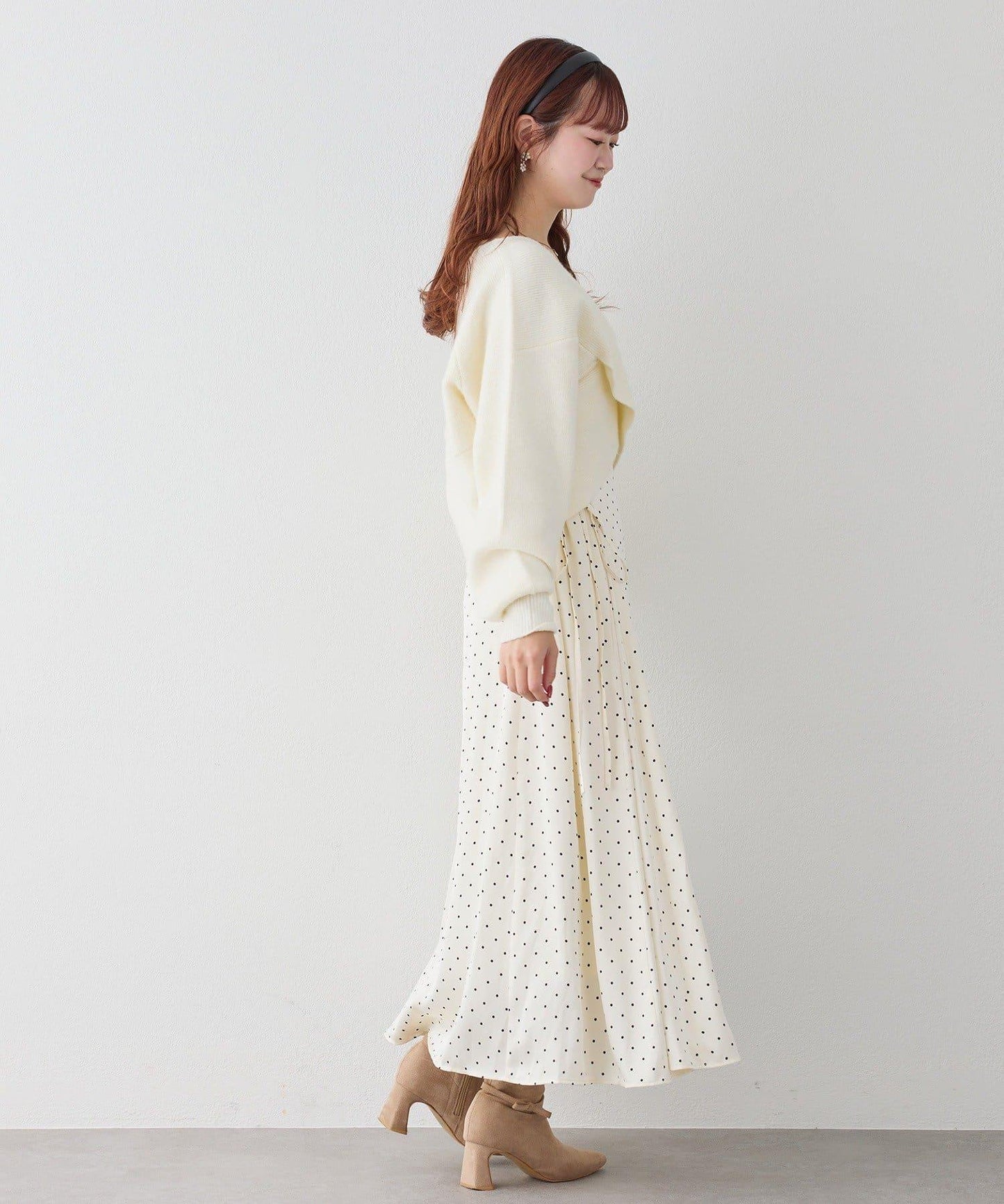 【套裝促銷商品】交叉針織&側邊繫帶吊帶連衣裙套裝