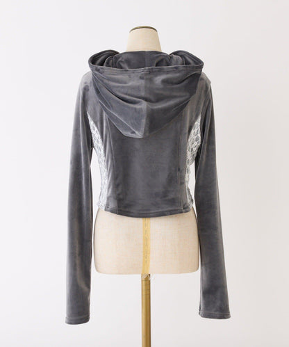 【可成套搭配】天鵝絨連帽衛衣