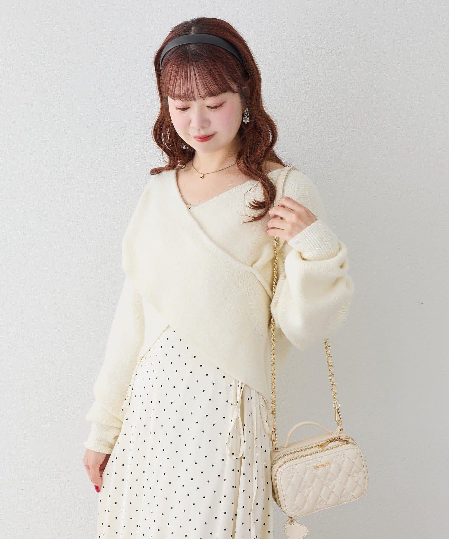 【套裝促銷商品】交叉針織&側邊繫帶吊帶連衣裙套裝