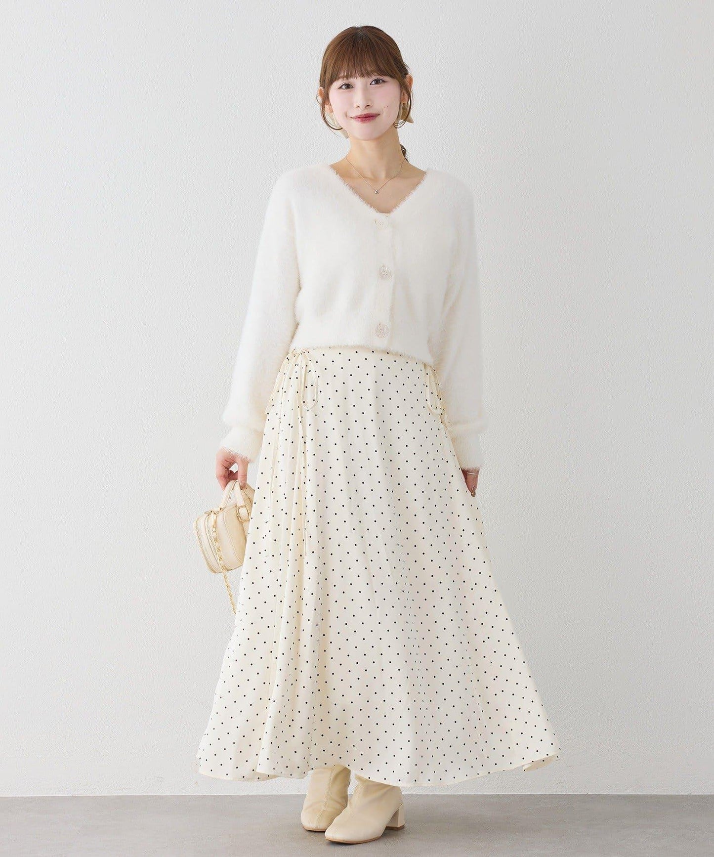 【套裝促銷商品】交叉針織&側邊繫帶吊帶連衣裙套裝