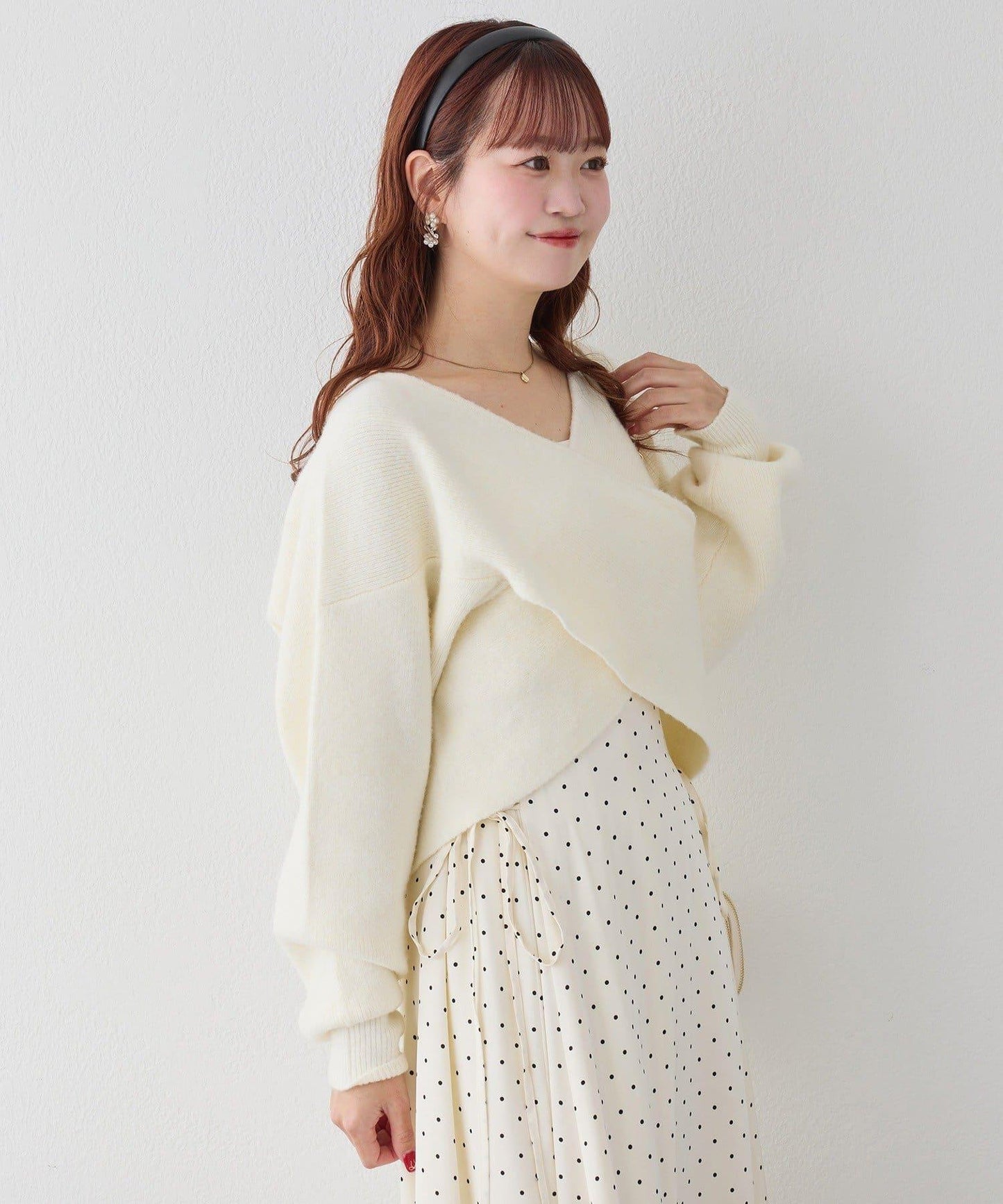 【套裝促銷商品】交叉針織&側邊繫帶吊帶連衣裙套裝