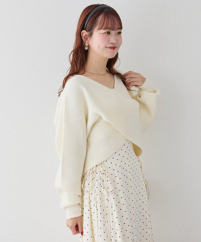 【套裝促銷商品】交叉針織&側邊繫帶吊帶連衣裙套裝