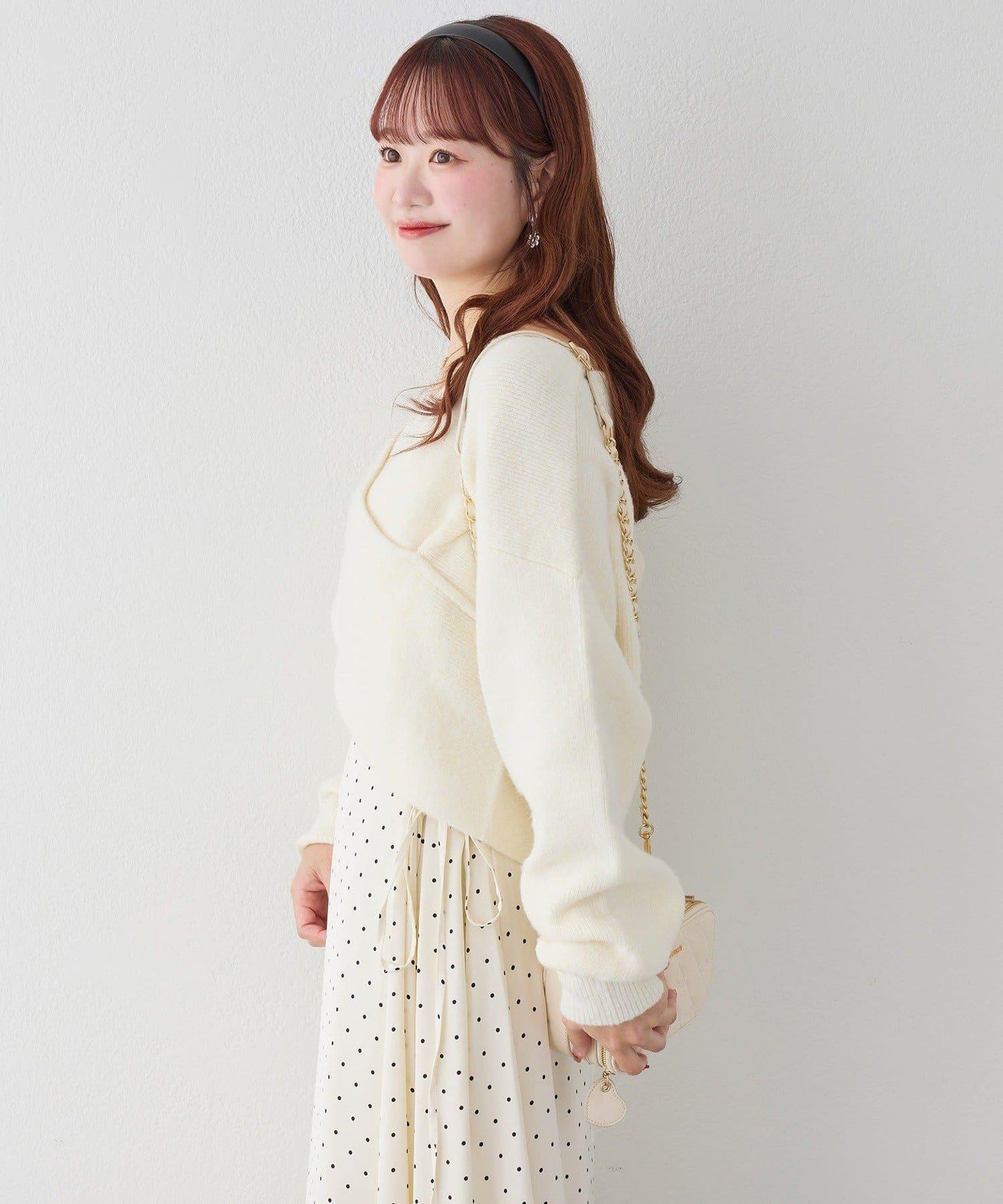 【套裝促銷商品】交叉針織&側邊繫帶吊帶連衣裙套裝