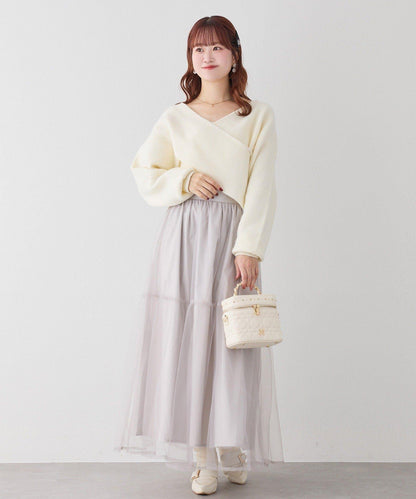 【套裝促銷商品】交叉針織&側邊繫帶吊帶連衣裙套裝