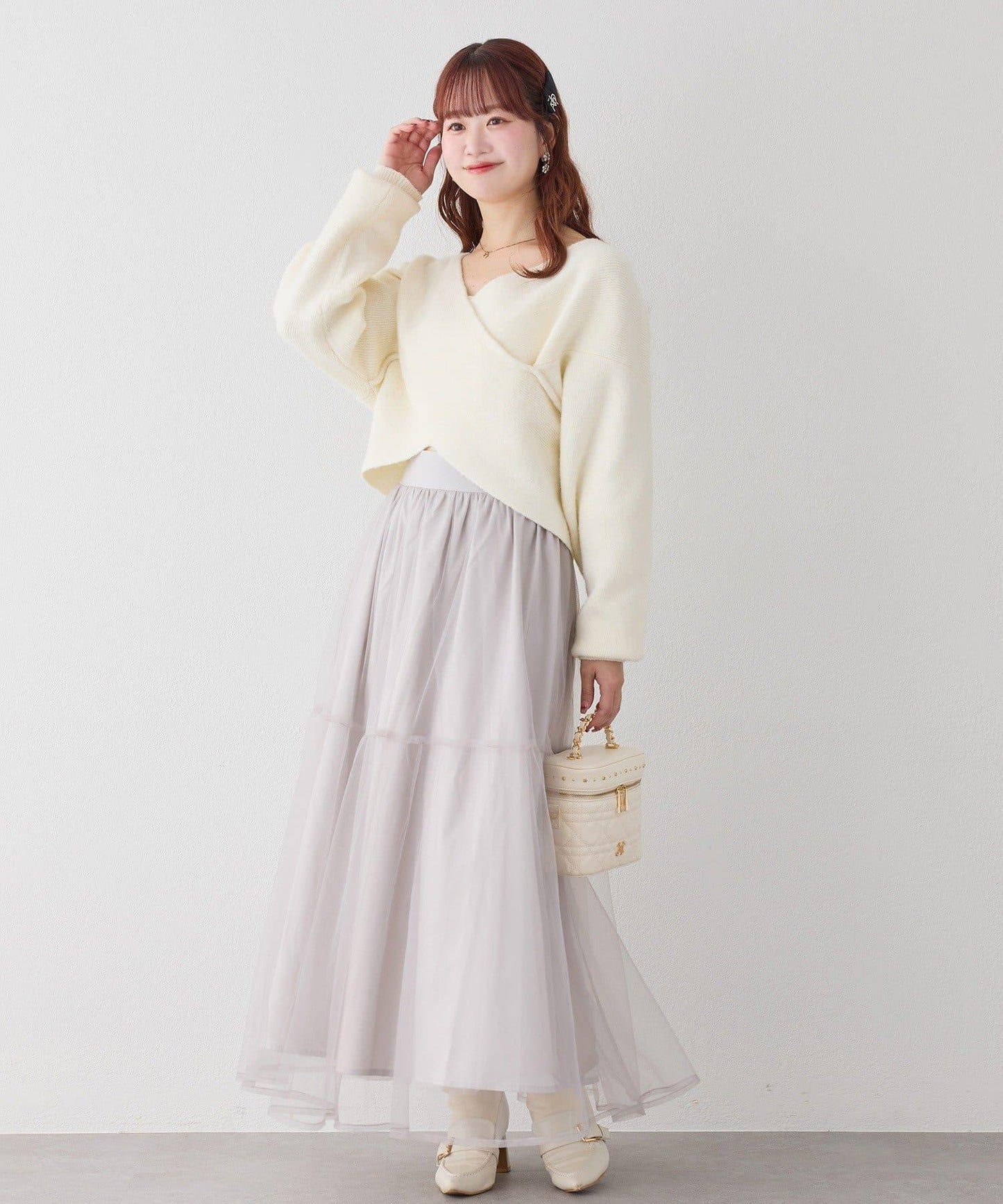 【套裝促銷商品】交叉針織&側邊繫帶吊帶連衣裙套裝